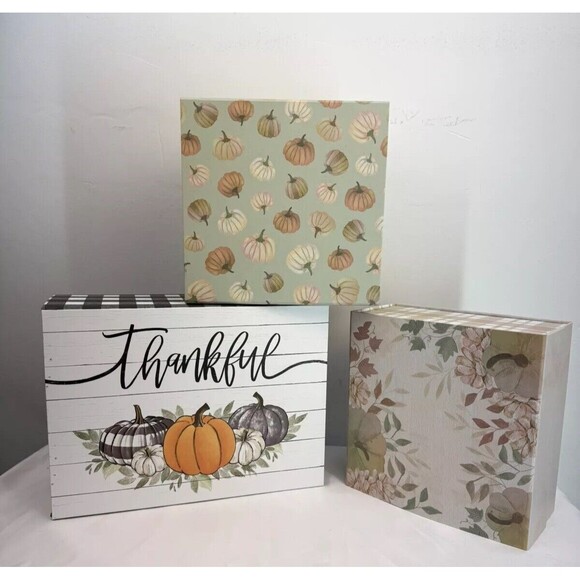 Does not apply Other - Bundle 3 NEW :FALL Decorative Gift Boxes Lidded Nested Box Sizes